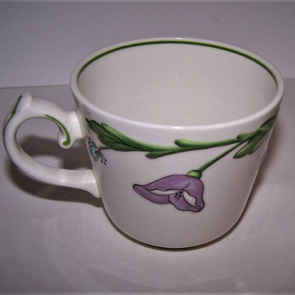 4 Villeroy & Boch Amapola Flat Cups & Saucers Discontinued 2001 Raised Relief - Picture 8 of 12